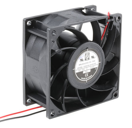 RS Pro - OD8038-24HB-VXC - RS Pro OD8038 ϵ 13W 24 V ֱ  OD8038-24HB-VXC, 168.3m3/h, 6300rpm, 80 x 80 x 38mm		