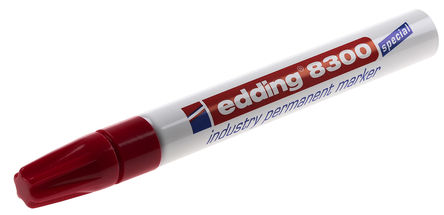 Edding - 8300-002 - Edding 8300-002 红色 精细 1.5 → 3mm 子弹形笔尖 永久性记号笔		