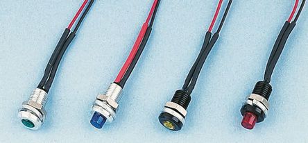 Oxley - OXL/CLH/63/12AC/FL30/WE - Oxley OXL/CLH/63/12AC/FL30/WE 4.3 mm Ƕʽ ɫ LED ָʾ, ߽Ӷ, 6.35mmװ׳ߴ, 12 V 		