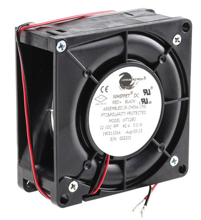 COMAIR ROTRON - WT12B3 19031101A - COMAIR ROTRON Whiffet ϵ ķ WT12B3 19031101A, 12 V ֱ, 25.5m3/h, 80 x 80 x 32.41mm		