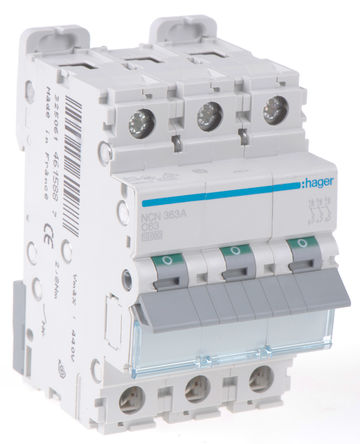 Hager - NCN363A - Hager Invicta NCN ϵ 3 63 A MCB NCN363A, 10 kA Ͽ, C բ		