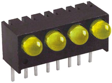 Dialight - 551-1207-004F - Dialight 551-1207-004F ɫ ֱ LED ָʾ, 60 ӽ, 4LED, 1.8 VԴ, ͨװװ		