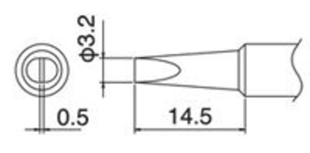 Hakko - T18-D32 - Hakko T18 ϵ, 3.2 mm ƽ ͷ, ʹHakko FX-600,Hakko FX-888D		