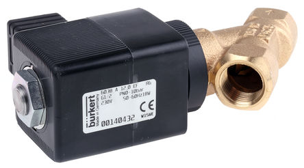 Burkert - 140432 - Burkert 6038 ϵ 10 bar 2˿ ͭ ŷ 140432, 1/2in˿, NCԤ跧λ, 230 V Դ		