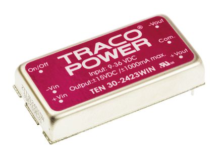 TRACOPOWER - TEN 30-2423WIN - TRACOPOWER TEN 30WIN ϵ 30W ʽֱ-ֱת TEN 30-2423WIN, 9  36 V ֱ, 15V dc, 1A, 1.5kV dcѹ		