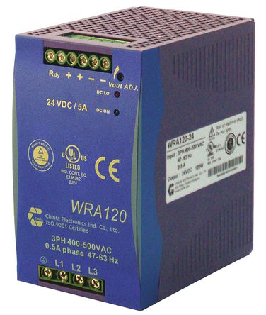Chinfa - WRA120-12 - Chinfa 120W DIN Դ WRA120-12, 87%Ч, 575V ac, 10A, 12V dc 12V dc/		