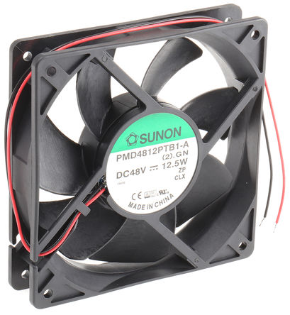 Sunon - PMD4812PTB1-A(2).GN - Sunon PMD ϵ 12.5W 48 V ֱ  PMD4812PTB1-A(2).GN, 255m3/h, 4500rpm, 120 x 120 x 25mm		