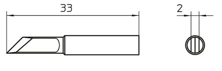 Weller - T0054486310 - Weller XNT ϵ XNT KN, 2 mm ֱ ͷ, ʹWXP65 & WP65 		