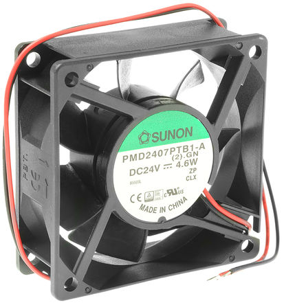 Sunon - PMD2407PTB1-A(2).GN - Sunon PMD ϵ 4.6W 24 V ֱ  PMD2407PTB1-A(2).GN, 83.3m3/h, 5100rpm, 70 x 70 x 25mm		