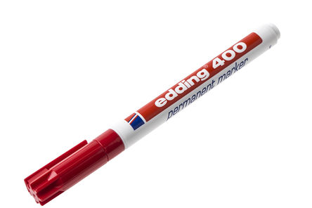 Edding - 400-002 - Edding 红色 超精细 1mm 子弹形笔尖 永久性记号笔		