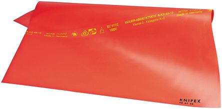 Knipex - 98 67 05 - Knipex 98 67 05 红色 橡胶 电气安全地垫, 500mm x 500mm x 1mm		