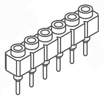 Samtec - SS-106-T-2-N - Samtec SS ϵ 1 6· ֱ 2.54mmھ ͨ ӡˢ· SS-106-T-2-N, Ӷ˽, ԰		