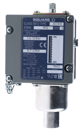 Telemecanique Sensors - ACW8M129012 - Telemecanique Sensors IP65 12bar пϽ ֲ ѹ ACW8M129012, 120  240 V ֱ120  600 V , BSP 1/4 ӿ		