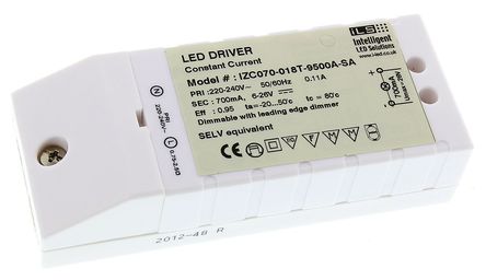 Intelligent LED Solutions - IZC070-018T-9500A-SA - Intelligent LED Solutions LED  IZC070-018T-9500A-SA, 220  240 V , 6  26V, 700mA, 18W		