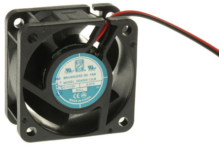 RS Pro - OD4020-12LB - RS Pro OD4020 ϵ 0.8W 12 V ֱ  OD4020-12LB, 11.9m3/h, 6200rpm, 40 x 40 x 20mm		