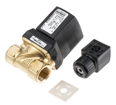 Burkert - 221602 - Burkert 221 ϵ 2˿ ͭ ŷ 221602, 10 bar, 1/2in˿, NC, 24 V ֱ		