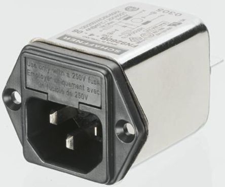 Schaffner - FN9260B-4-06 - Schaffner װ C14 IEC ˲ ͷ FN9260B-4-06, 5 x 20mm۶, Faston˽, 4A, 250 V 		