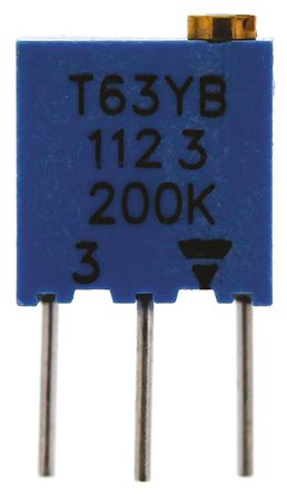 Vishay - T63YB204KT20 - Vishay T63YB ϵ 1415е ת ͨ ΢ T63YB204KT20, Ӷ, 200k 10%, 1/4W, 100ppm/C		
