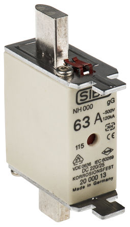 SIBA - 20-000-13/63E1 - SIBA 63A 000 NH gG ĺʽ۶ 20-000-13/63E1, IEC 60269-2-1׼		