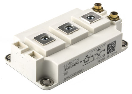 Semikron - SKM200GB126D - Semikron SKM200GB126D Nͨ IGBT ģ, ˫, 260 A, Vce=1200 V, 7 SEMITRANS3װ		