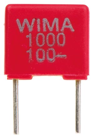 WIMA - FKS2 1.0N 100M - WIMA FKS2 ϵ 1nF ͨ PET  (PET) FKS2 1.0N 100M, 20%ݲ, 100 V ֱ63 V , -55  +100 C		