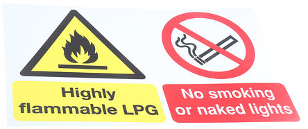 Signs & Labels - MS04929R - Signs & Labels MS04929R ɫ/ɫ/ɫ/ɫ Ӣ  PP Σվ־ “Highly Flammable - “, 500 x 300mm		