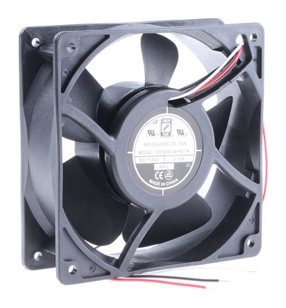 RS Pro - OD1238-24HB01A - RS Pro OD1238 ϵ 7W 24 V ֱ  OD1238-24HB01A, 178m3/h, 2800rpm, 120 x 120 x 38.5mm		