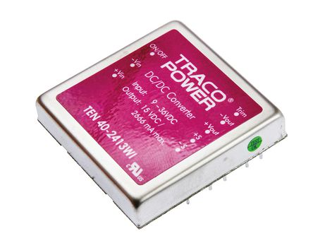 TRACOPOWER - TEN 40-2413WI - TRACOPOWER TEN 40WI ϵ 40W ʽֱ-ֱת TEN 40-2413WI, 9  36 V ֱ, 15V dc, 2.65A, 1.5kV dcѹ, 87%Ч		