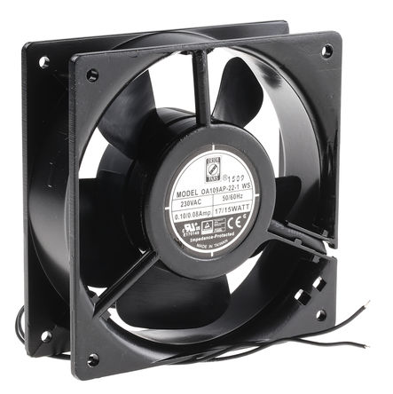 RS Pro - OA109AP-22-1WS - RS Pro OA109 ϵ 15W 230 V   OA109AP-22-1WS, 187m3/h, 3000rpm, 119.5 x 119.5 x 38.5mm		