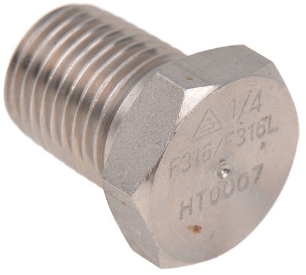 RS Pro - 1/4in Hex Plug Male - RS Pro 0.67in  ƹܼ 1/4in Hex Plug Male, ǲͷ, 1/4 in R  (ͷ1) R(T)		