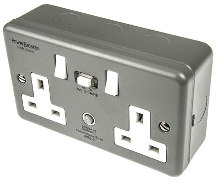 Power Breaker - K22MP-C - Power Breaker PowerBreaker H ϵ BS ׼ 13A ɫ װ RCD  K22MP-C, ̰忪, 2 30mA,  147mm  86mm, 230V ac		