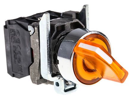 Schneider Electric - XB4BK125B5 - Schneider Electric XB4BK125B5 2λ 90 ת, 600 V /ֱ, 6 A 550 mA ֱ, ֱִ		