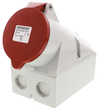 Mennekes - 736 - Mennekes ɫ 7P ҵԴ ֱ ڹʽ  736, 32A, 400 V, IP44		