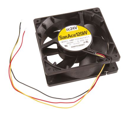 Sanyo Denki - 9WP1224H1011 - Sanyo Denki WP ϵ 5.28W 24 V ֱ  9WP1224H1011, 168m3/h, 2600rpm, 119 x 119 x 38mm		