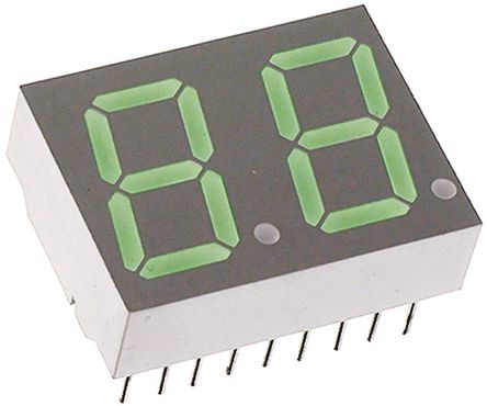 Broadcom - HDSP-521G - Broadcom 2ַ 7  ɫ LED  HDSP-521G, 5.13 mcd, ҲС, 18.6mmַ, ͨװװ		