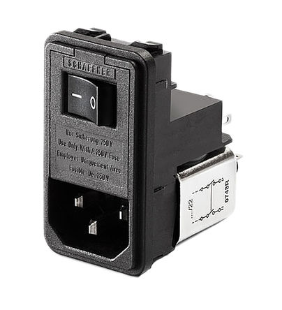 Schaffner - FN380-4-21 - Schaffner Ƕʽ IEC/EN 60939 IEC ˲ ͷ FN380-4-21, Ӷ˽, 4A, 250 V 		