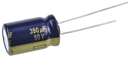 Panasonic - EEUFC1H391 - Panasonic FC  ϵ 50 V ֱ 390F ͨ  EEUFC1H391, 20%ݲ, 63m(ֵ), +105C		