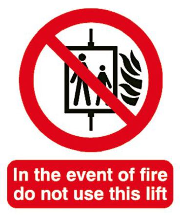 Signs & Labels - FR08651R - Signs & Labels FR08651R ɫ/ɫ/ɫ Ӣ PP Ӳ ֹ־ “Event of Fire-“ Fire Safetyȫ, 148 x 210mm		