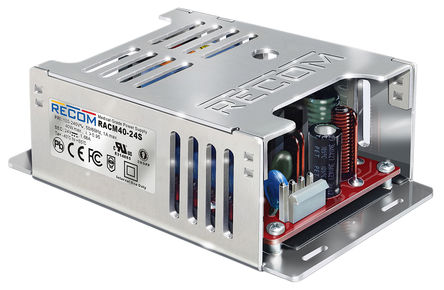 Recom - RACM40-12S - Recom 40W  ǶʽģʽԴ SMPS RACM40-12S, 90  264V ac, 12V dc, 3.333, 84%Ч		
