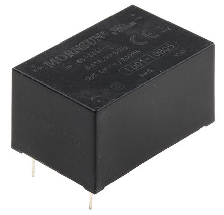 RS Pro - LD01-10B05 - RS Pro 1W  ǶʽģʽԴ SMPS LD01-10B05, 120  430 V dc, 85  305 V ac, 5V dc, 200mA, 68%Ч		