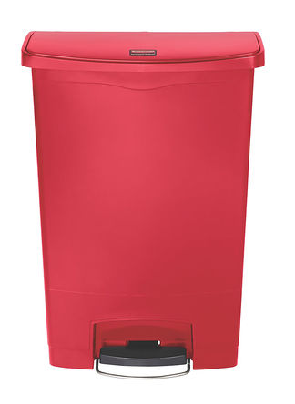 Rubbermaid Commercial Products - 1883570 - Rubbermaid Commercial Products Step-On 90L 红色 踏板式盖 PE, PP制 垃圾箱 1883570, 826 x 502 x 410mm		