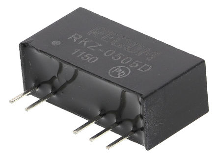 Recom - RKZ-0505D - Recom RKZ ϵ 2W ʽֱ-ֱת RKZ-0505D, 4.5  5.5 V ֱ, 5V dc, 200mA, 3kV dcѹ, SIPװ		