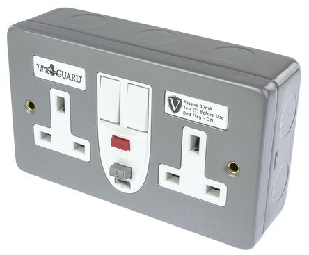 Theben / Timeguard - RCD08MPV - Theben / Timeguard Valiance ϵ BS ׼ 13A ɫ  RCD  RCD08MPV, ̰忪, 2 30mA,  145mm  85mm, 230V ac		