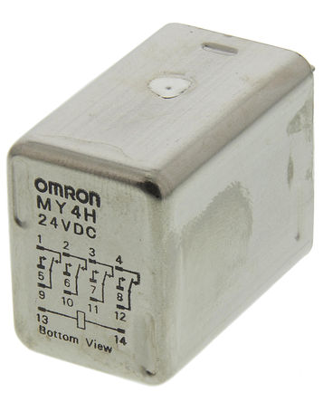 Omron - MY4H 24DC - Omron MY4H 24DC 4 ˫ 尲װ Ǳ̵, 24V dc		