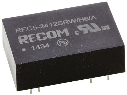 Recom - REC5-2412SRW/H6/A - Recom REC5 ϵ 5W ʽֱ-ֱת REC5-2412SRW/H6/A, 18  36 V ֱ, 12V dc, 420mA, 3kV acѹ, DIPװ		