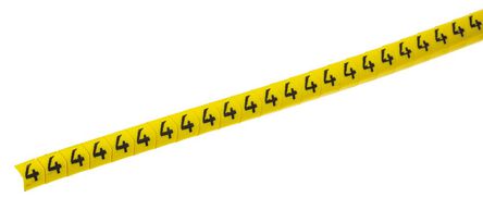 HellermannTyton - 515-02644 - HellermannTyton Helagrip ϵ 1000װ Ƶ׺ Ϲ̶ ±ʶ HGDC2-5, 3.5mm, 2  5mmֱ, ӡ"4"ͼ		