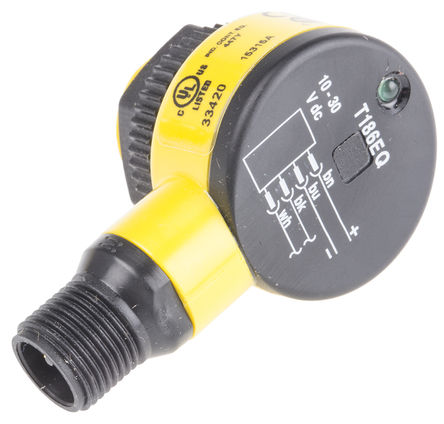 Banner - T186EQ - Banner 20 m  LED Դ Բ״ ֱͨ 紫 T186EQ, 4-Pin Euro Style Quick Disconnect, Cable, IP69K		