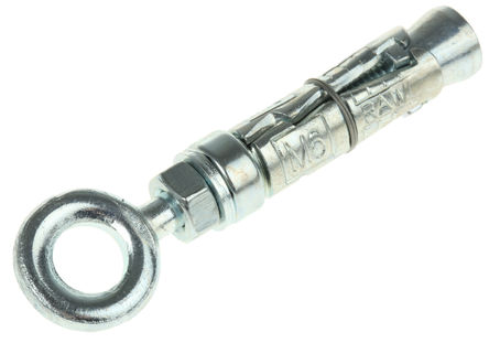 Rawl Fixings - 44432 - Rawl Fixings 73mm长 M6 钢 膨胀螺丝眼环螺栓 44432, 12mm固定孔直径		