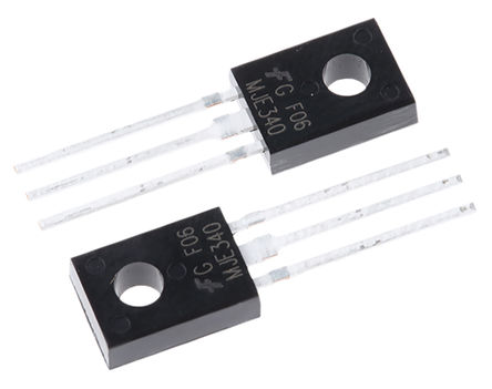 Fairchild Semiconductor - MJE340STU - Fairchild Semiconductor MJE340STU , NPN , 500 mA, Vce=300 V, HFE:30, 3 TO-126װ		