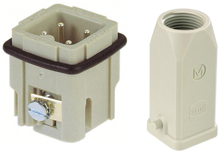 Harting - 09200032611+19200030420 - Harting Han A ϵ 3  ͷ RJ45-Rangierfeld ʽ׼ 09200032611+19200030420, M20 Ƴߴ, 10A, 230  400 V 		